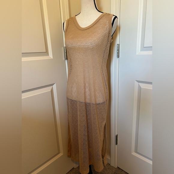 Vintage Venus swimwear tan see-through, long beach cover-up - Picture 1 of 6